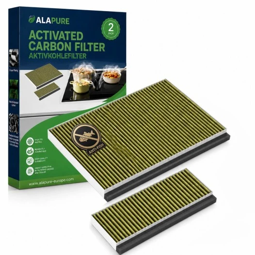 Alapure CleanAir Plus Aktivkohlefilter geeignet für Bosch 11041790 / DWZ0AK0A0 mit Anti-Fish