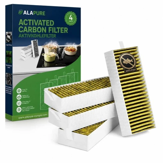 Alapure HFK022 Geeignet für Bosch CleanAir 17007505 / 17004796 / HEZ9VRCR0 Aktivkohlefilter mit Anti-Fish