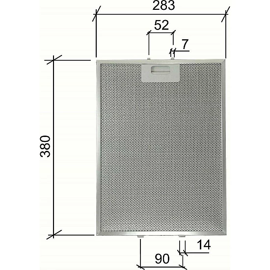 Elica Metallfilter GF03QB 380x283x9mm Elica Metallfilter GF03QB 380x283x9mm