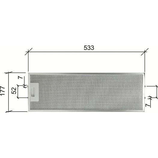 Alapure Metallfilter passend für Fagor 481248058305 533x177x10mm