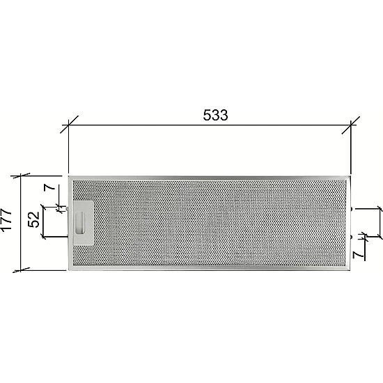 Whirlpool Metallfilter 481248058305 533x177x10mm Whirlpool Metallfilter 481248058305 533x177x10mm