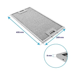 Siemens Metall-Fettfilter Set 434105 + 434107 (2St.) | Vorder- & Rückseite | 455x188x6 mm & 405x209x8 mm
