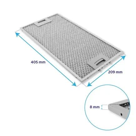 Siemens Metall-Fettfilter Set 434105 + 434107 (2St.) | Vorder- & Rückseite | 455x188x6 mm & 405x209x8 mm