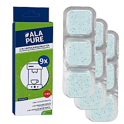 Alapure 2 in 1 Entkalkungstabletten geeignet für Siemens 00312440 / 00312290 / TZ80032A / 00312445 / EQ Serie (9x40gr)