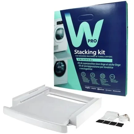 Wpro SKS101 - Waschmaschinenzubehör/ Verbindungsrahmen m. Ablage / Waschmaschine und Trockner/ Universell für alle Marken/ 60x60cm