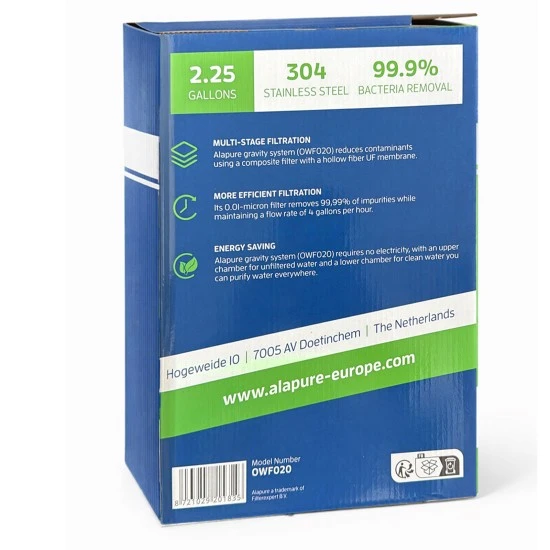 Alapure OWF020 identisch mit Berkey Big Edelstahl 8,5 Liter
