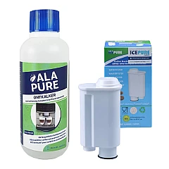 Alapure Geeignet für Philips Saeco Wartungsset intenza + Wasserfilter CA6702 + CA6700 Entkalker 