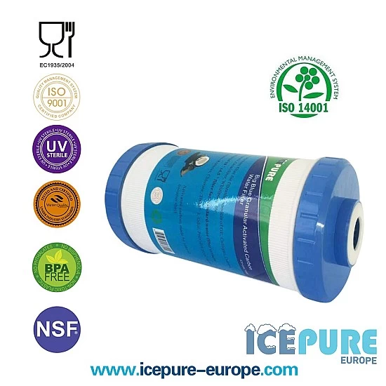 Alapure 10 Zoll großer blauer GAC-Kohle-Wasserfilter ALA-GAC10BB Alapure 10 Zoll großer blauer GAC-Kohle-Wasserfilter ALA-GAC10BB