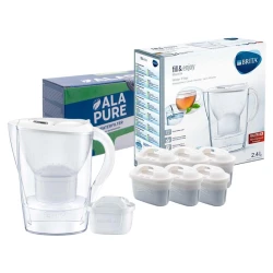 Brita Wasserfilterkanne Marella Weiß 1051118 inklusive 6 Alapure Maxtra+ Filter