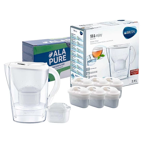 Brita Wasserfilterkanne Marella Weiß 1051118 inklusive 6 Alapure Maxtra+ Filter Brita Wasserfilterkanne Marella Weiß 1051118 inklusive 6 Alapure Maxtra+ Filter