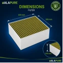 Alapure CleanAir Plus Aktivkohlefilter geeignet für Bosch 11033934 mit Anti-Fish