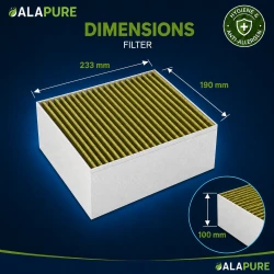 Alapure CleanAir Plus Aktivkohlefilter geeignet für Bosch 11033934 mit Anti-Fish