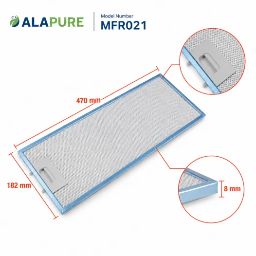 Alapure Metallfilter passend für Atag 88013604 / 400058 470x182mm