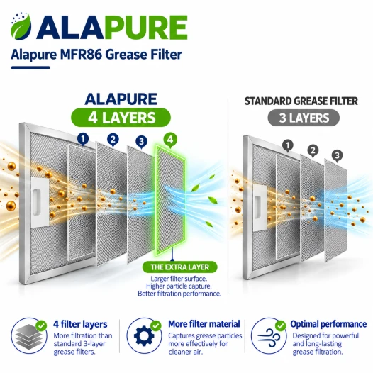 Alapure Metallfilter geeignet für Balay 362380 / 00362380 320x220mm