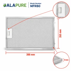 Alapure Metallfilter passend für Bosch 742967 / 00742967 388x265x8mm
