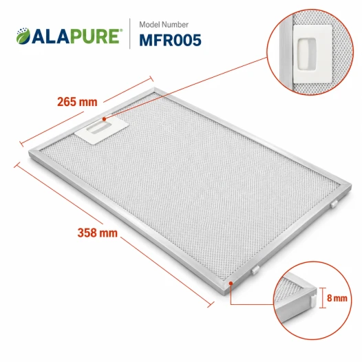 Alapure Metallfilter geeignet für Siemens 703451 / 00703451 358x265mm