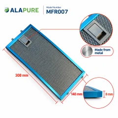 Alapure Metallfilter passend für Novy 563-8045 / 6830020 308x148mm