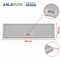 Alapure Metallfilter geeignet für Candy/Hoover 49036199 470x169x9mm