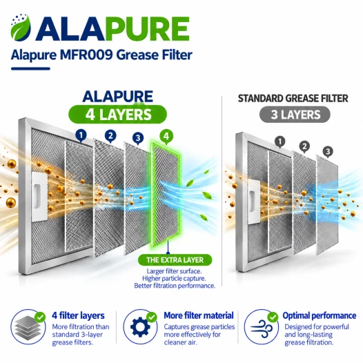 Alapure Metallfilter geeignet für Arthur Martin 4055380804 470x169x9mm