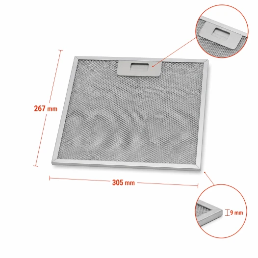 Hotpoint-Ariston Metallfilter 480122102168 306x267x7mm