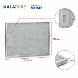 Alapure Metallfilter passend für Pelgrim 46219 247x327x8mm