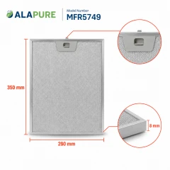 Alapure Metallfilter passend für Bosch 12005749 350x280x8mm