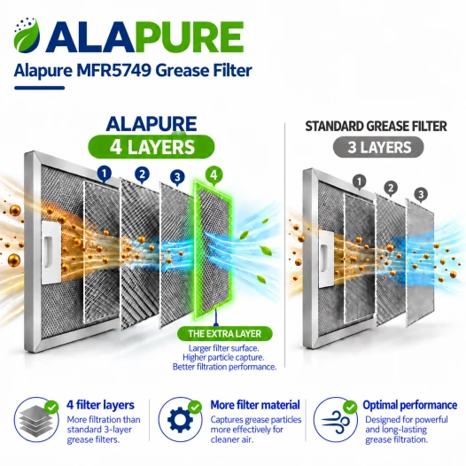 Alapure Metallfilter geeignet für Neff 12005749 350x280x8mm