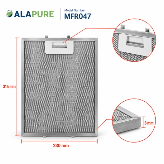 Alapure Metallfilter geeignet für Novy 315x230mm 506-8030