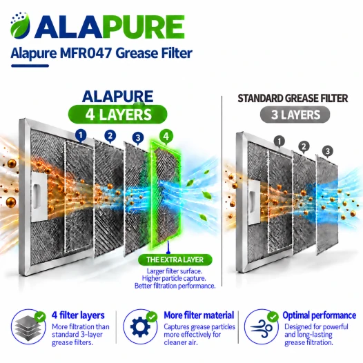 Alapure Metallfilter geeignet für Novy 315x230mm 506-8030