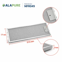 Alapure MFR049 Kompatibel mit Miele Metallfilter 08261351 / 8261351 171x515x9mm
