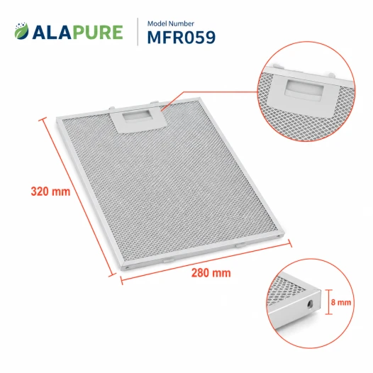 Alapure Metallfilter geeignet für Siemens 363095 / 00363095 320x280x8mm