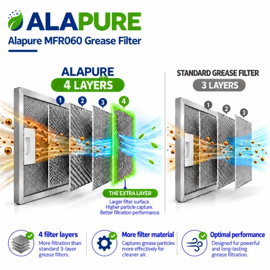 Alapure Metallfilter geeignet für Balay 362381 / 00362381 320x330mm