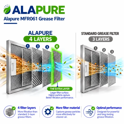 Alapure Metallfilter geeignet für Constructa 352813 / 00352813 445x175mm