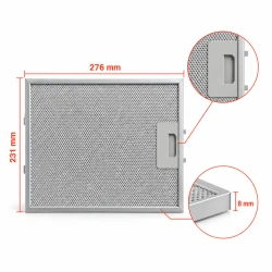 AEG Metallfilter 4055101671 280x230x8mm