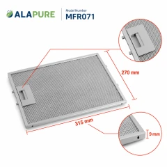 Alapure Metallfilter geeignet für Novy 508-9008 / 6200020 315x270x9mm