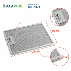 Alapure Metallfilter geeignet für Novy 508-9008 / 6200020 315x270x9mm