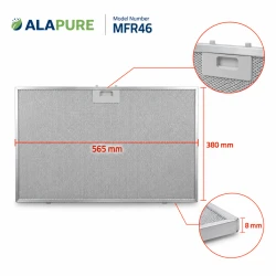 Alapure Metallfilter passend für Bauknecht 488000302744 565x380x8mm