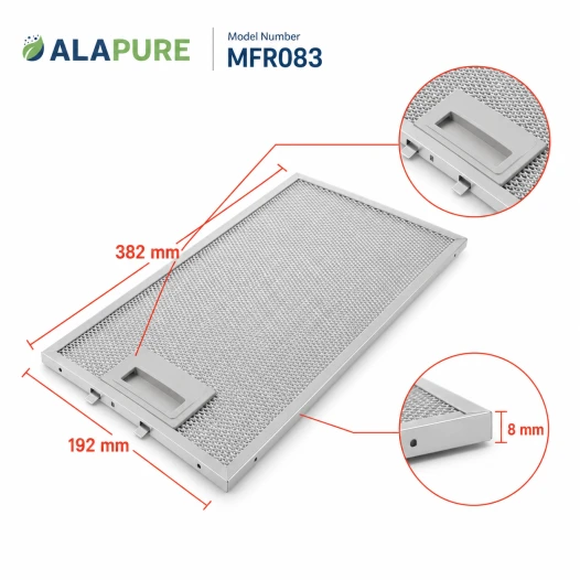 Alapure Metallfilter passend für Balay 11022472 382x192x8mm