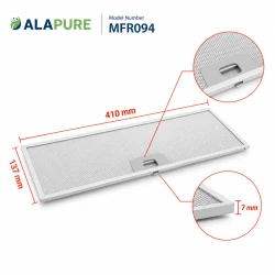 Alapure Metallfilter passend für Zanussi 50286534008 137x410mm (2Stk)