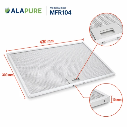 Alapure Metallfilter geeignet für Faure 80877780 300x430x10mm