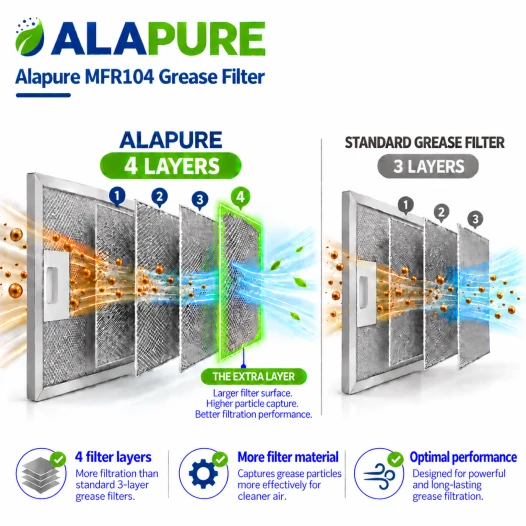 Alapure Metallfilter geeignet für Faure 80877780 300x430x10mm