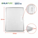 Alapure Metallfilter geeignet für Elica GRI0121275A 357x270x9mm