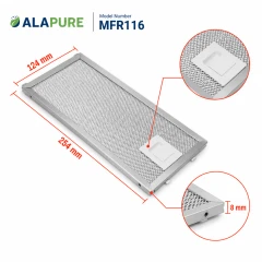 Alapure Metallfilter passend für AEG 4055348199 124x254x8mm