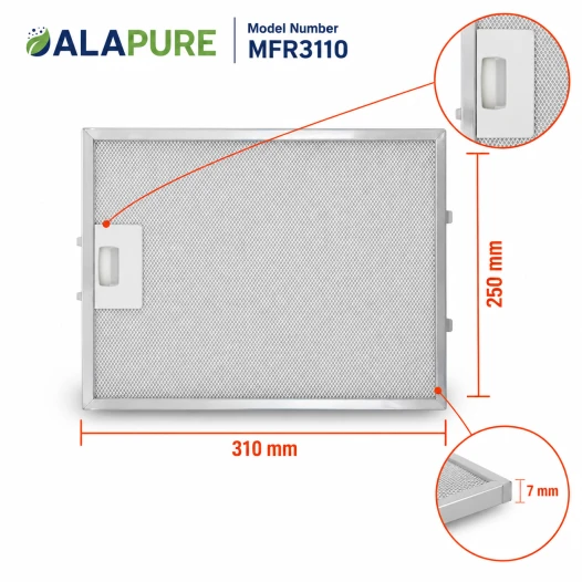Alapure Metallfilter geeignet für Junker 353110 / 00353110 310x250