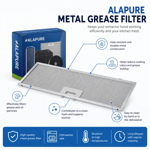 Alapure Metallfilter passend für Elica 452x148x14mm GF02VC