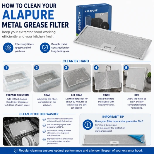 Alapure Metallfilter passend für Elica 452x148x14mm GF02VC