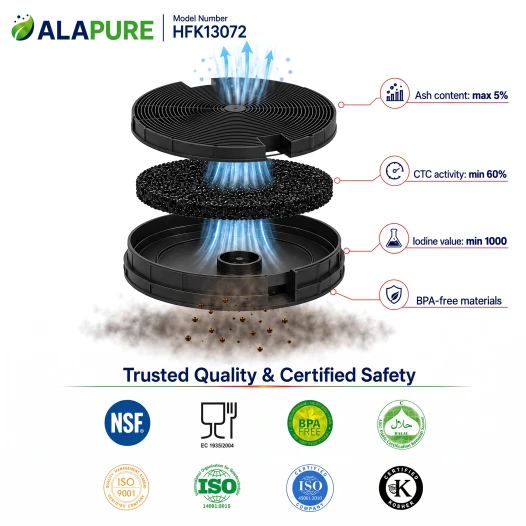 Alapure Aktivkohlefilter geeignet für Zanussi MCFE39 / 9029801421 / 9029793586 / Typ 29