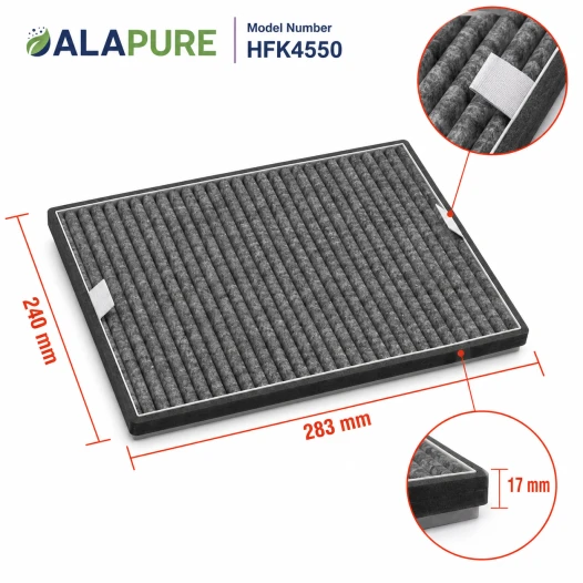 Alapure HFK4550 Kompatibel mit Miele Kohlefilter DKF12-P / DUMF12