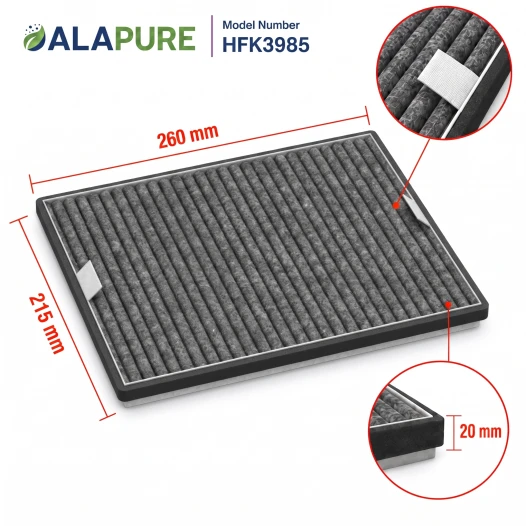 Alapure HFK3985 Kompatibel mit Miele Kohlefilter DKF11-P