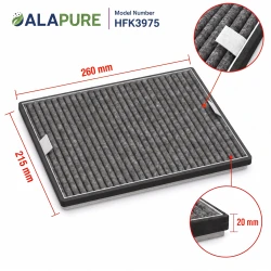 Alapure HFK3975 Kompatibel mit Miele Kohlefilter DKF19-P / FWKM-1423 (2 Stück)